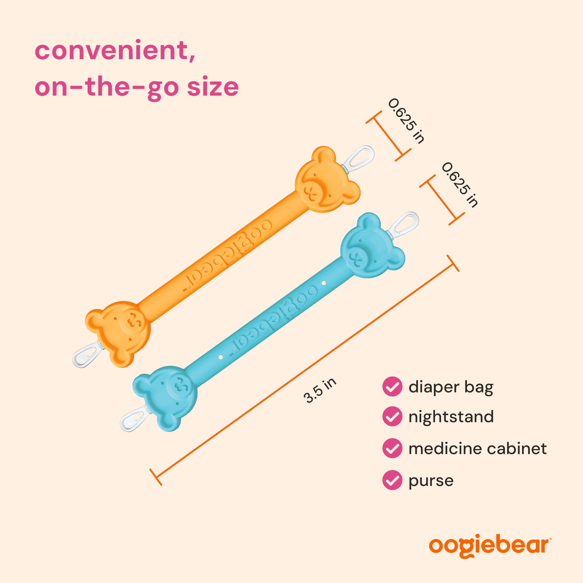 oogiebear estuche de viaje abierto protege piezas higiénico
