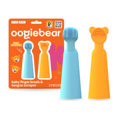 oogiebear vista frontal del set mostrando ambas piezas y beneficio higiene