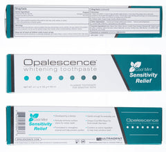 Opalescence caja y tubo dispuestos, presentando empaque y contenido