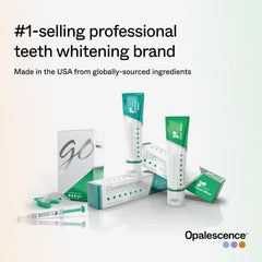 Opalescence Go enfoque en ingredientes muestra peróxido de hidrógeno 10%