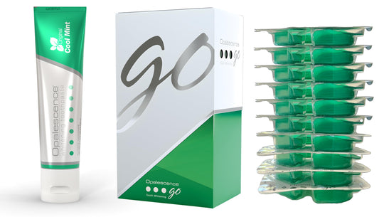 Opalescence presentacion frontal con caja visible y beneficios claros