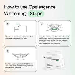 Opalescence primer plano del gel en la tira, muestra protección del esmalte