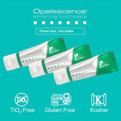 Opalescence etiqueta de ingredientes legible, transparencia y confianza de marca