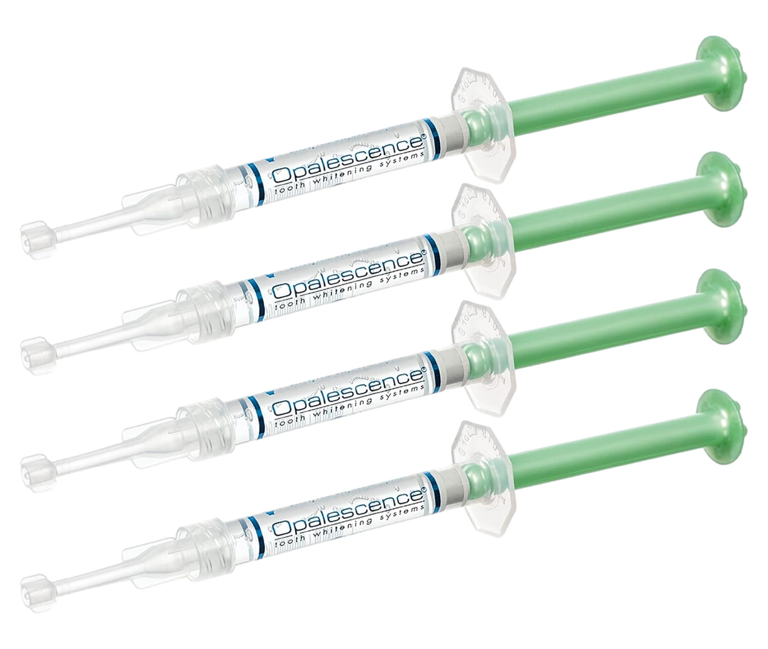 Opalescence kit empacado frontal mostrando 4 jeringas y beneficio de recarga profesional