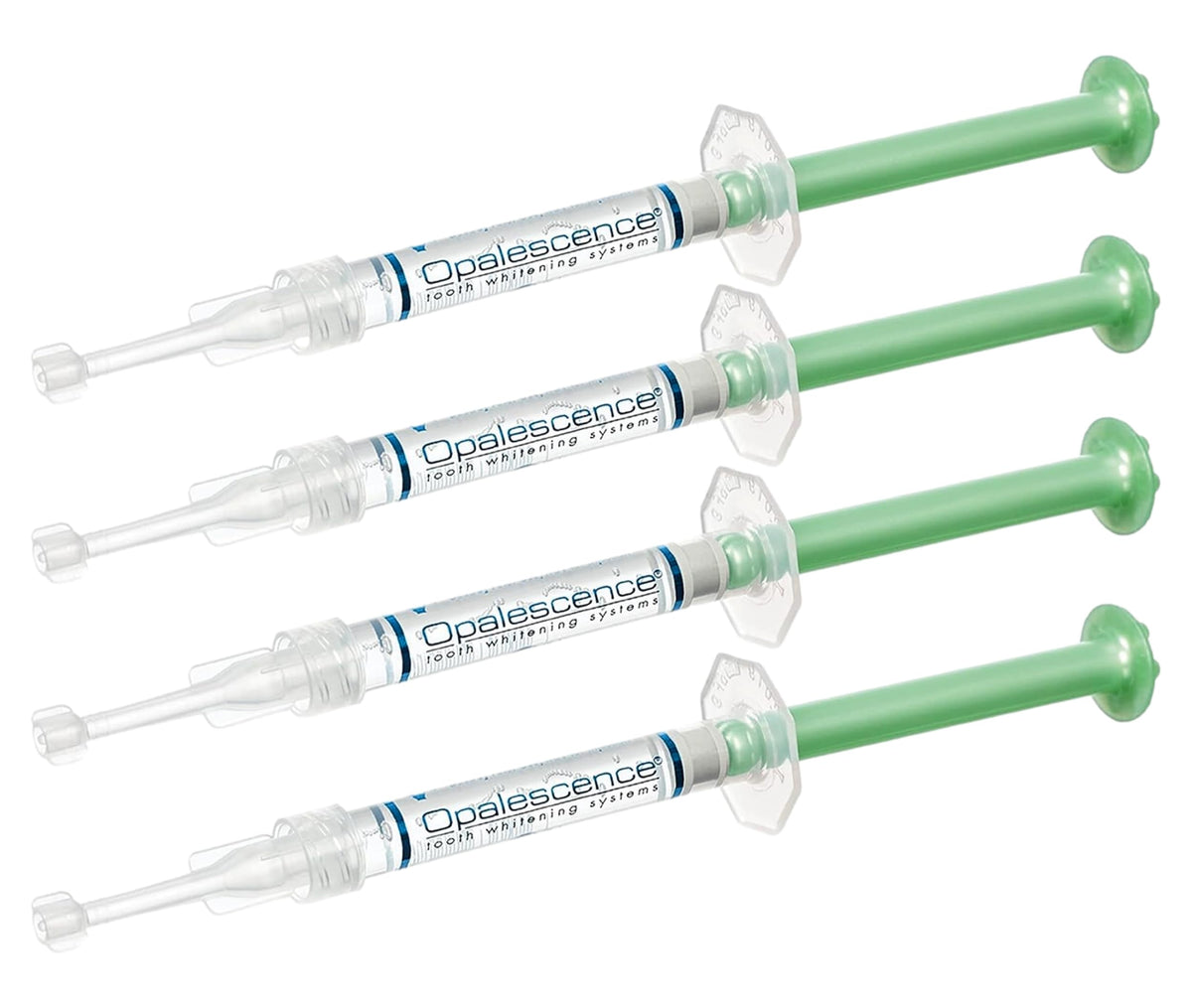 Opalescence kit empacado frontal mostrando 4 jeringas y beneficio de recarga profesional