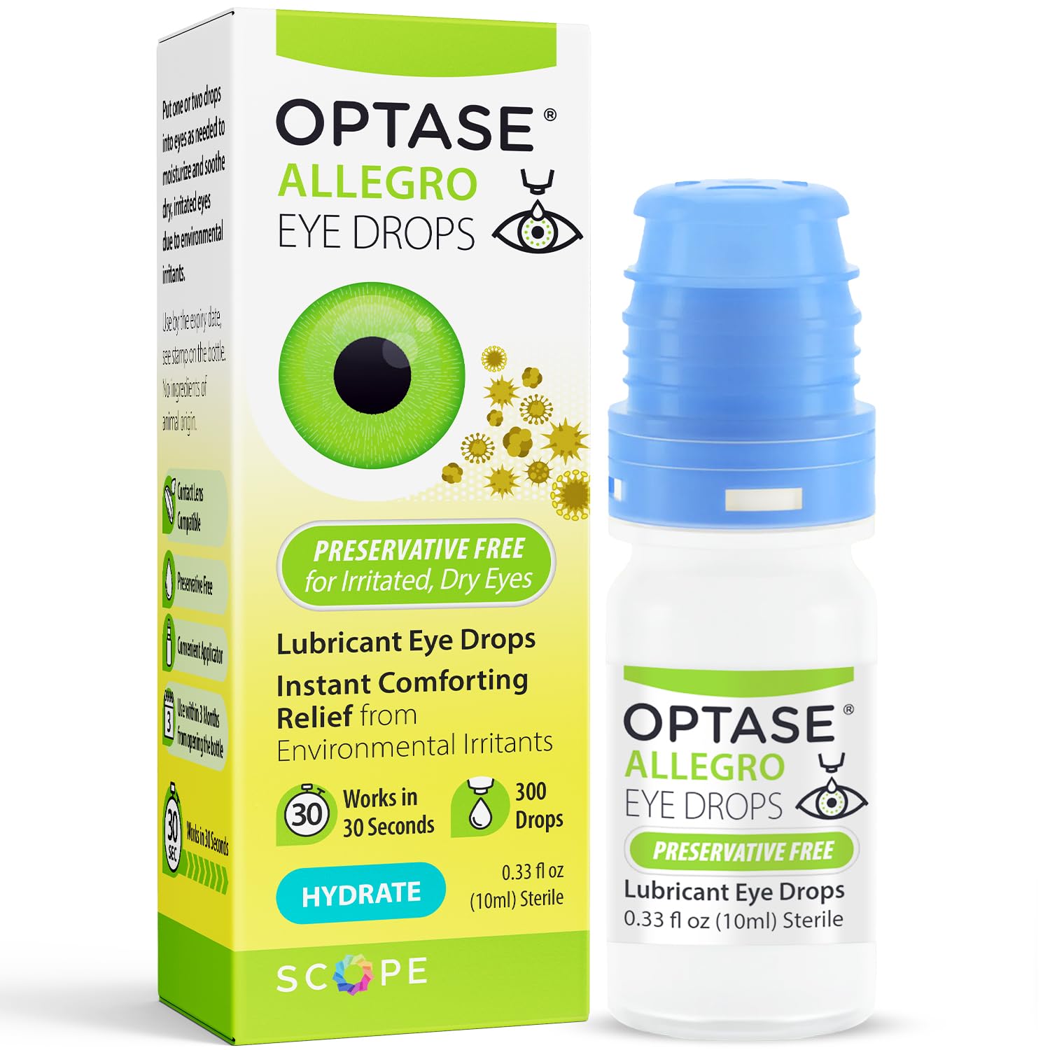Optase Allegro frente del envase mostrando tamaño y diseño, aporta hidratación rápida
