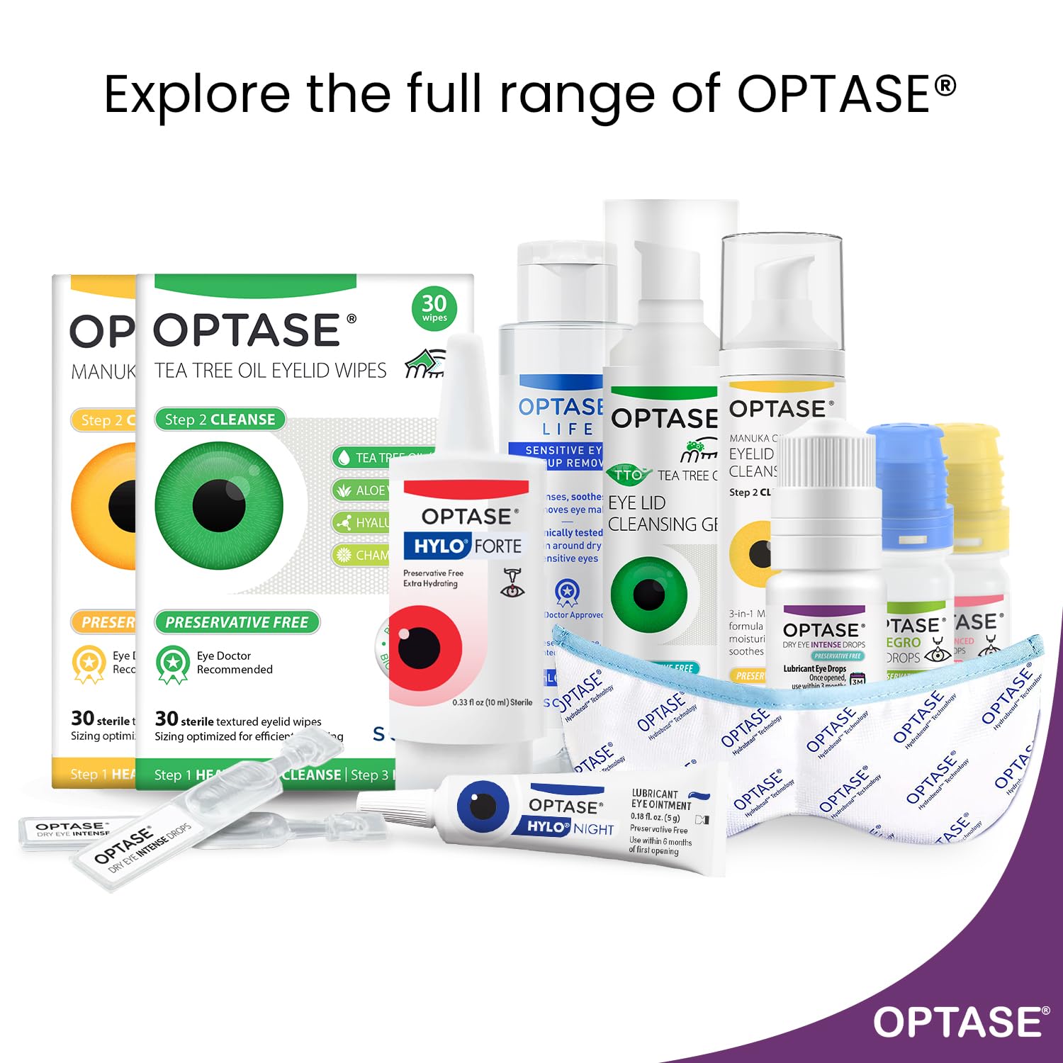 Optase gotas junto a lentes de contacto, compatible y sin residuos