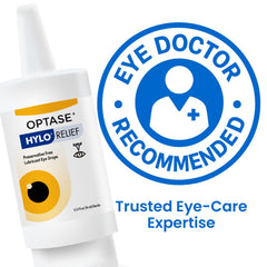 Optase en estuche de lentes indicando compatibilidad con lentes