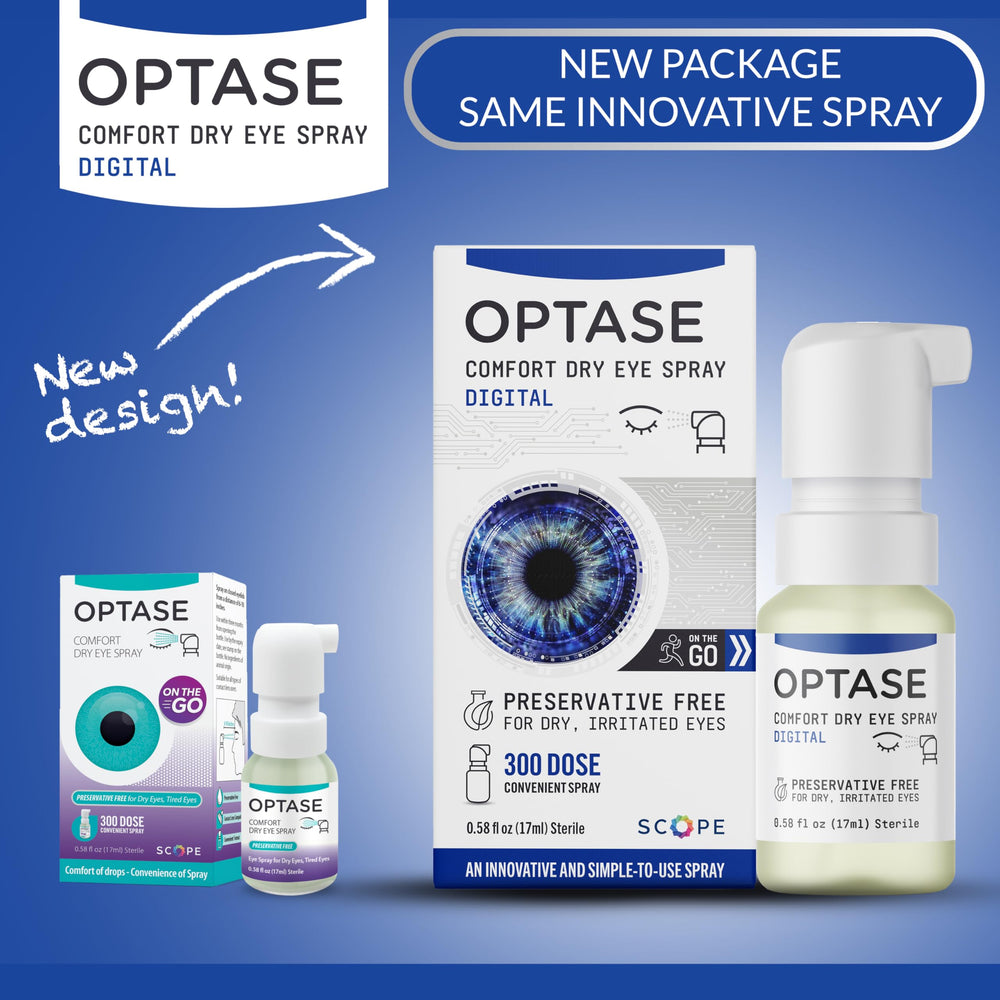 Optase comparación de tamaño en mano mostrando portabilidad para viaje