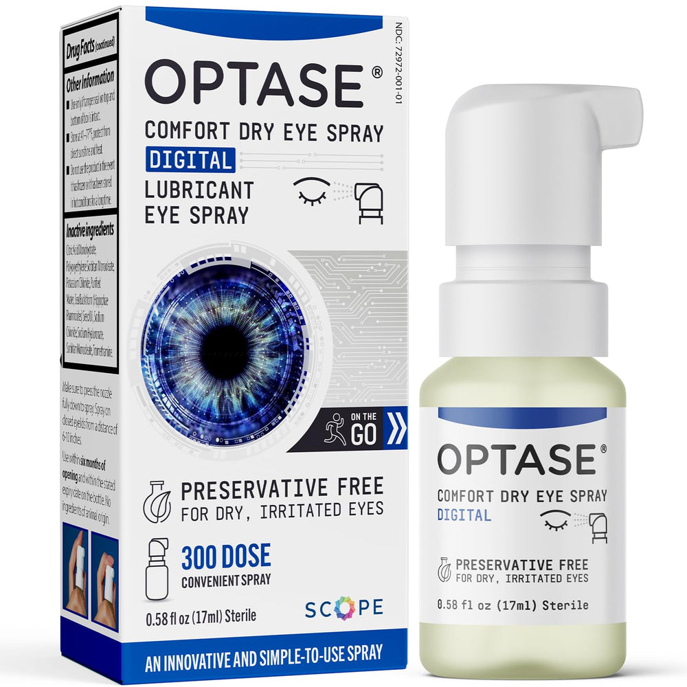 Optase frente del envase mostrando diseño compacto y portabilidad