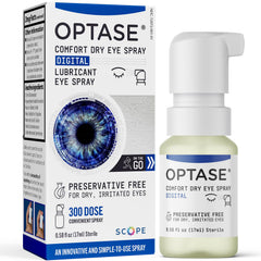 Optase frente del envase mostrando diseño compacto y portabilidad