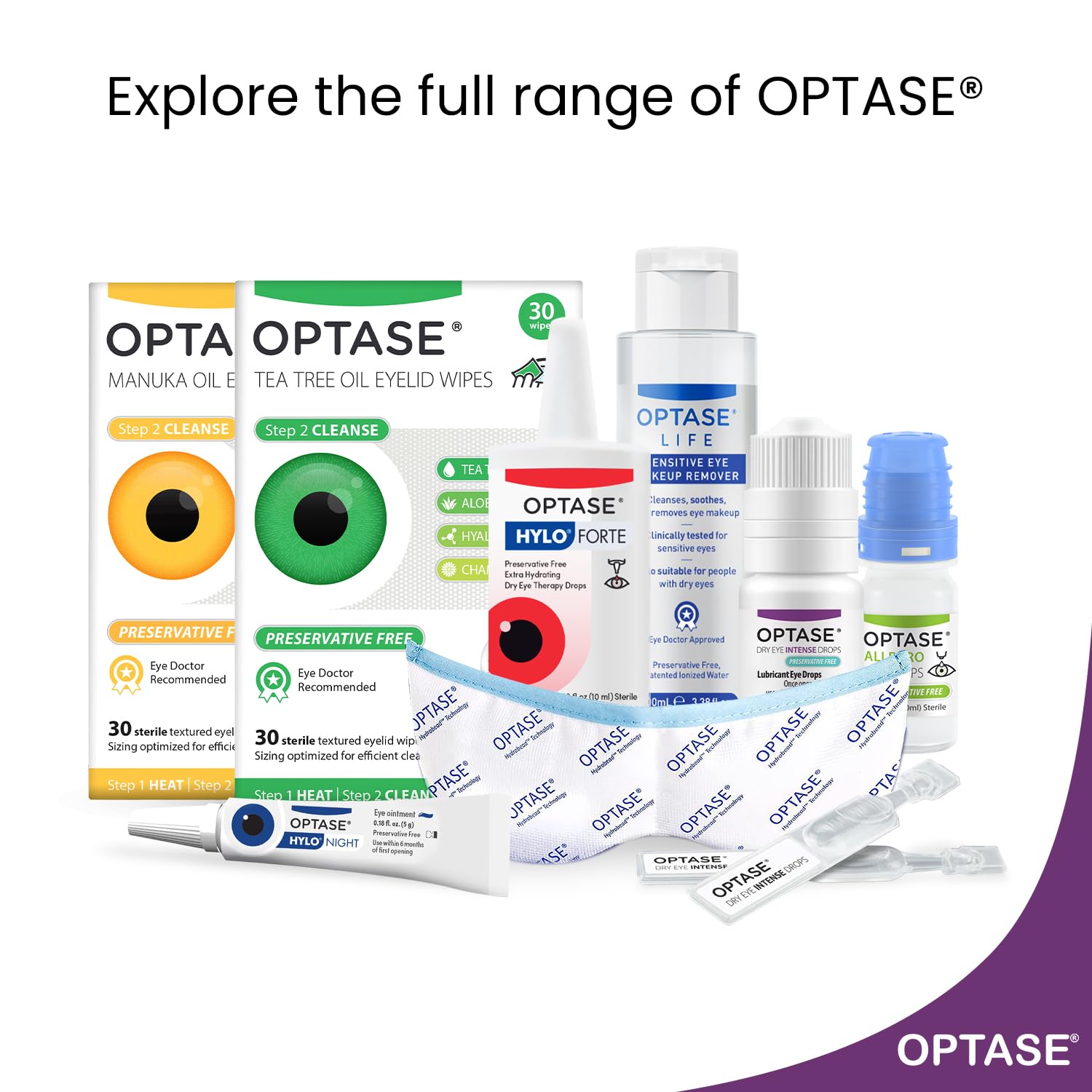 Aplicación de gotas Optase sobre ojo con lentes de contacto mostrando compatibilidad y confort