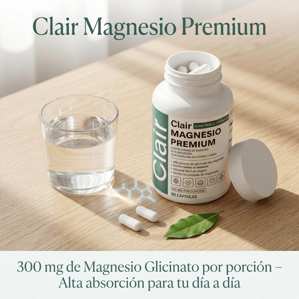 Optifusion Clair cápsula abierta mostrando textura del polvo para observar la mezcla de magnesios