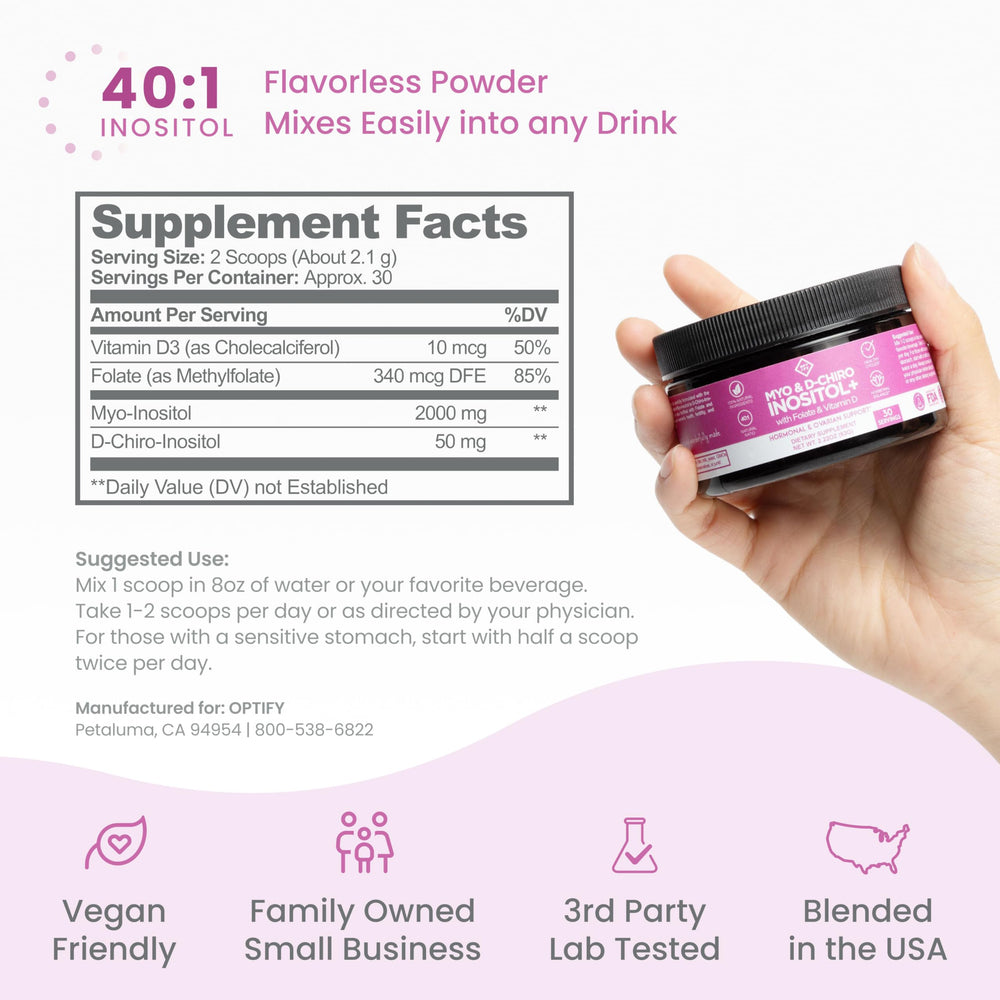 Optify etiqueta con ingredientes y certificados para confianza