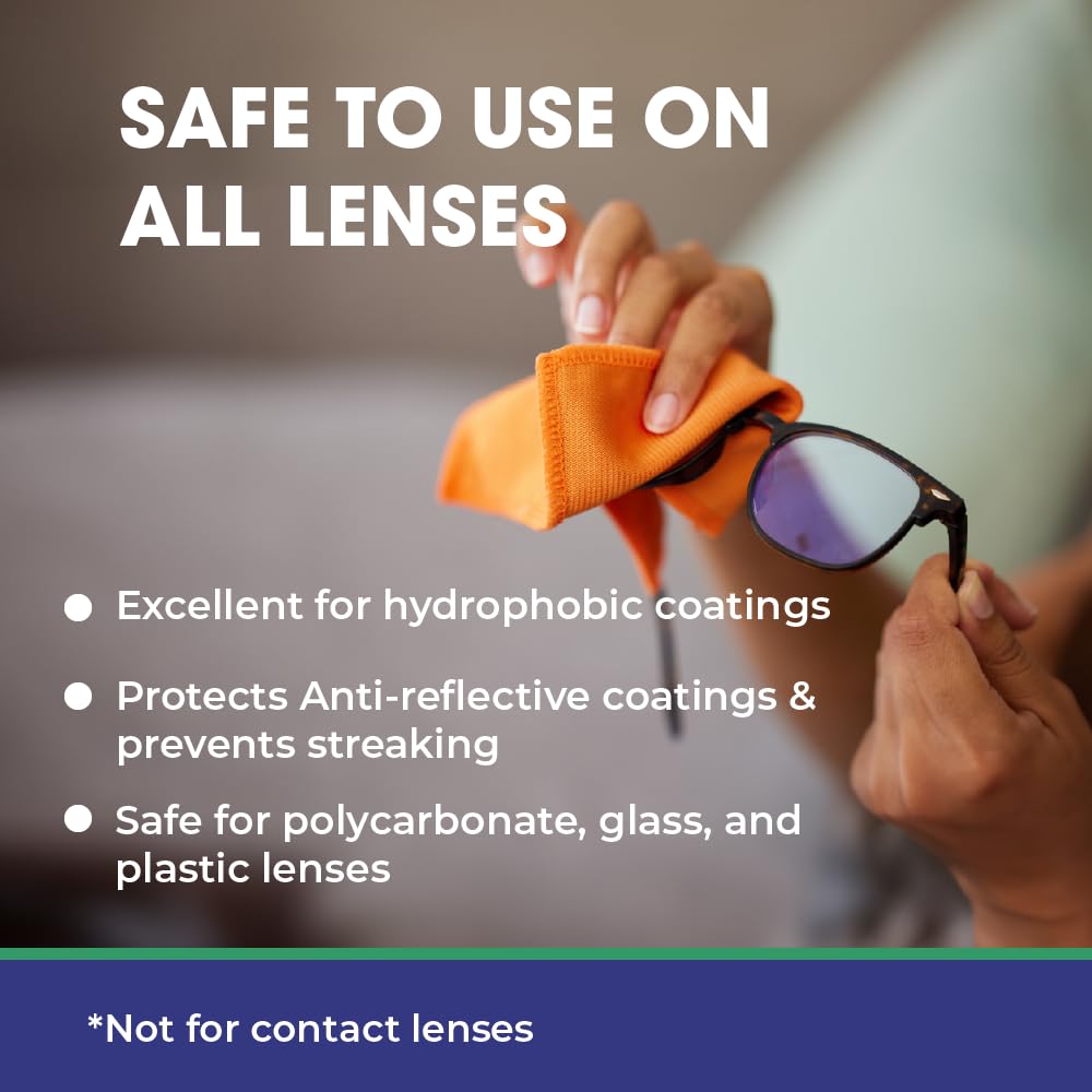 Optigear AR Kleen limpiando gafas con paño de microfibra, protección de recubrimientos