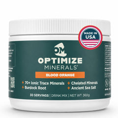 Optimize Minerals frente del envase mostrando el diseño y beneficio rápido