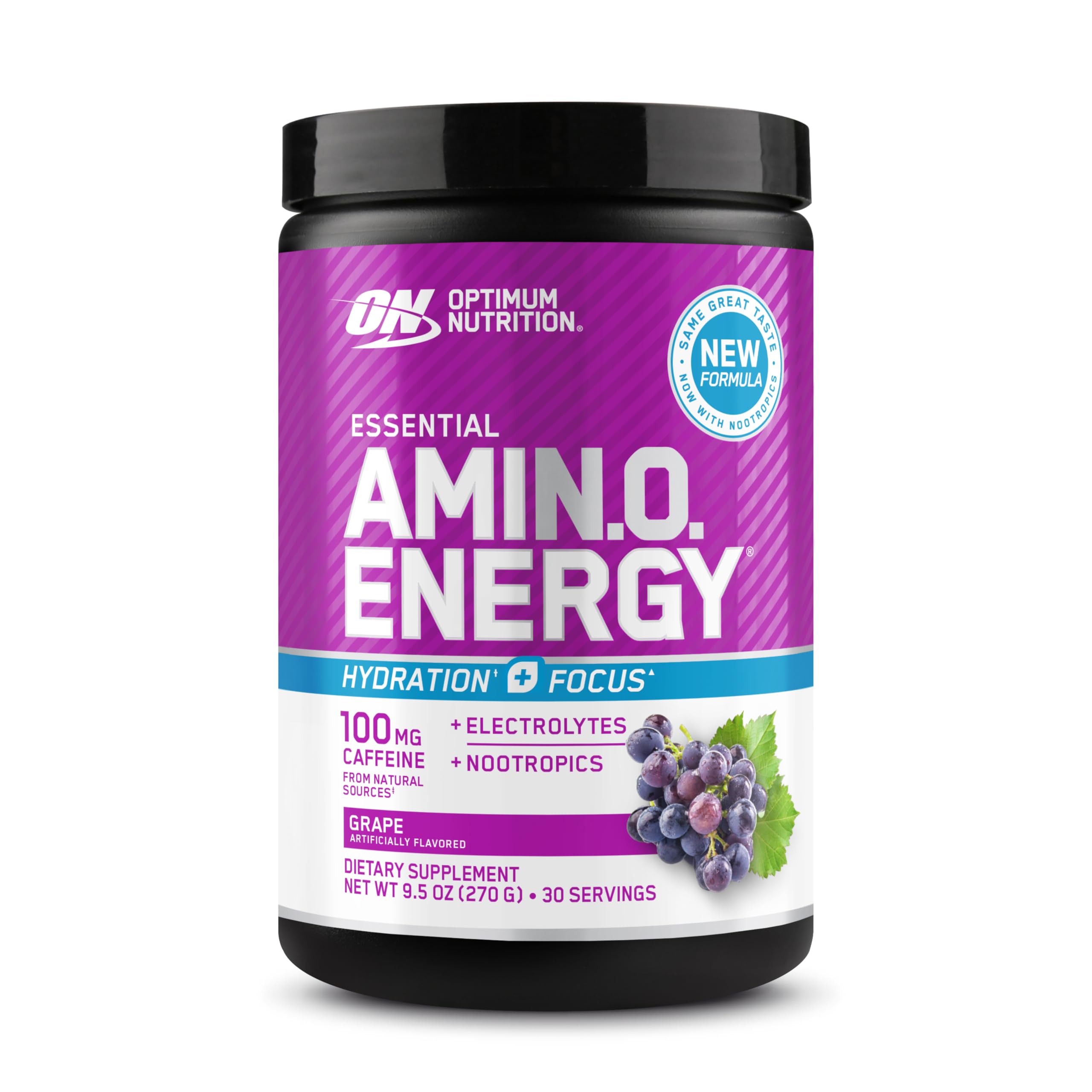Optimum Nutrition envase frontal uva mostrando diseño y beneficios
