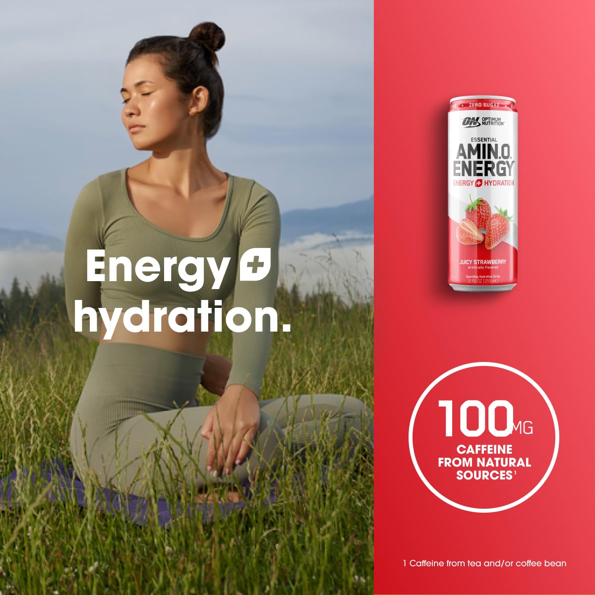 Etiqueta con aminoácidos y electrolitos Optimum Nutrition para transparencia