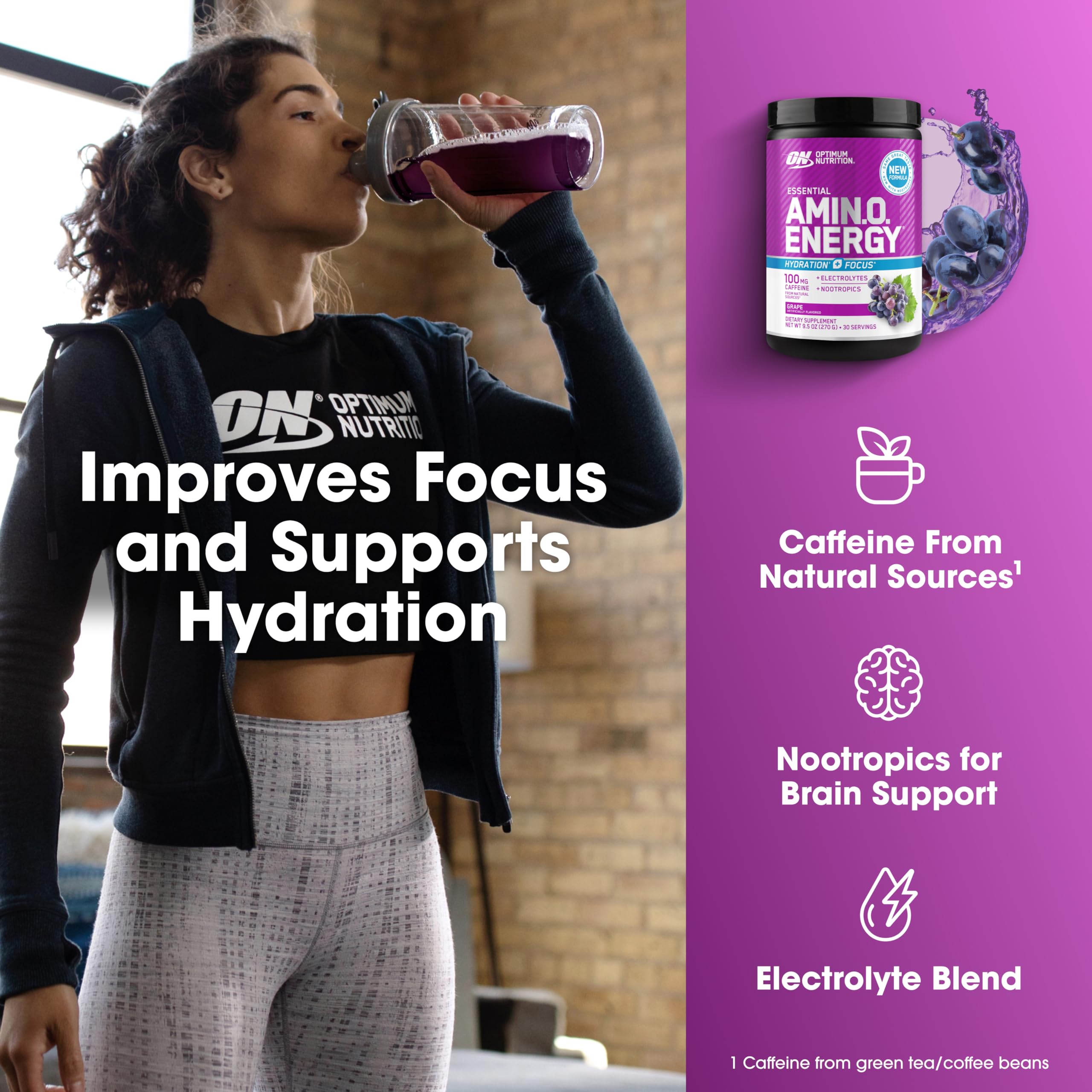 Optimum Nutrition cuchara con porción que facilita medición exacta