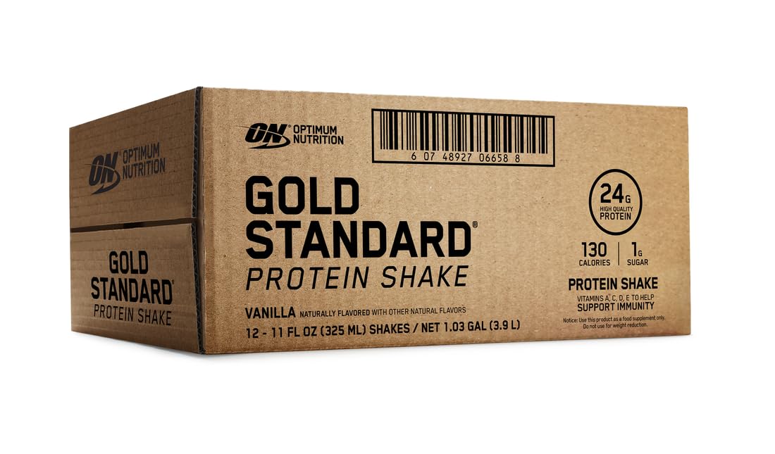 Optimum Nutrition batido dentro de un bolso junto a objetos diarios para movilidad