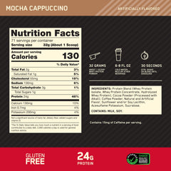 Vaso con batido Optimum Nutrition listo para recuperación y disfrute
