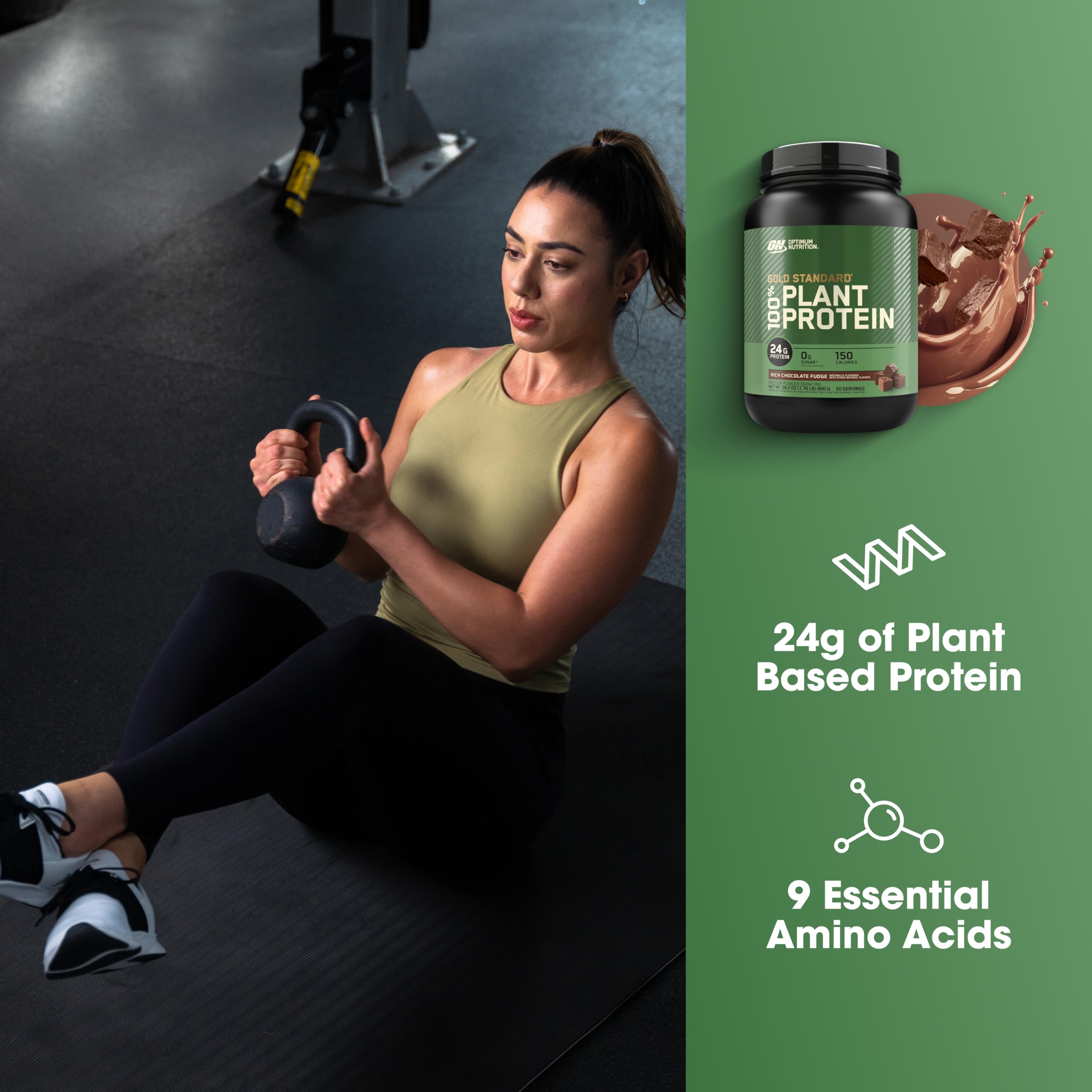 Optimum Nutrition batido servido en vaso tras entrenamiento con beneficio recuperación