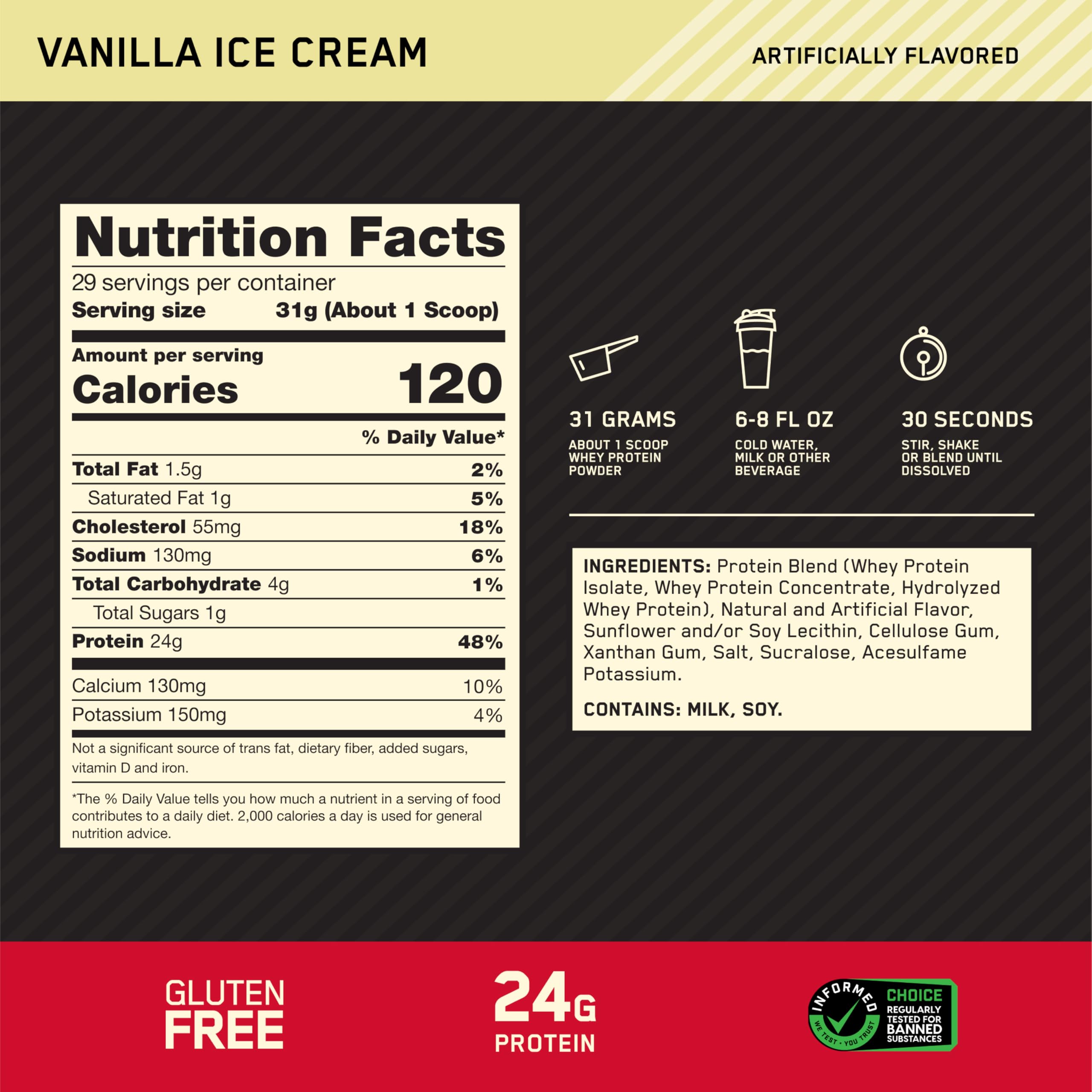Optimum Nutrition batido Vainilla Ice Cream en vaso listo para consumir, recuperación práctica