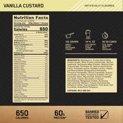 Optimum Nutrition batido Vainilla Custard servido listo para beber