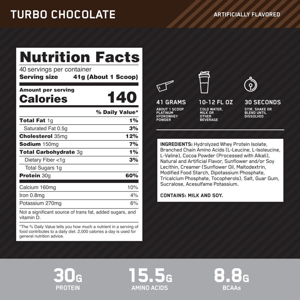 Optimum Nutrition batido servido en vaso listo para beber, recuperación inmediata