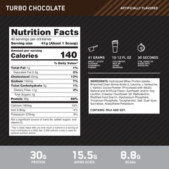 Optimum Nutrition batido servido en vaso listo para beber, recuperación inmediata