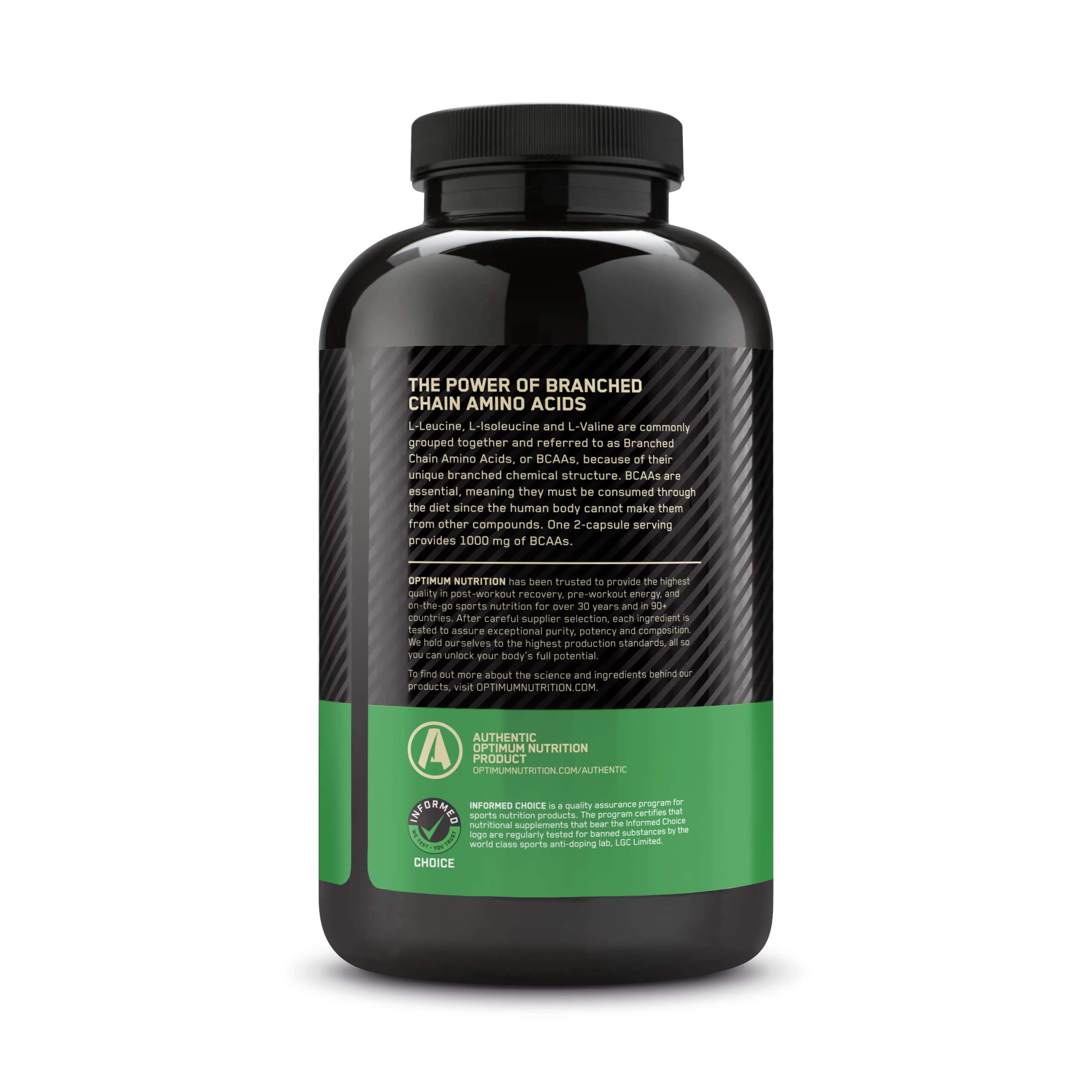 Optimum Nutrition frasco abierto con cápsulas visibles fácil acceso y almacenamiento