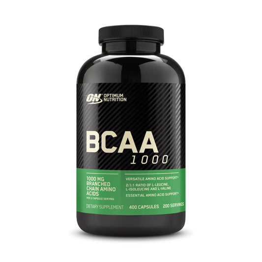 Optimum Nutrition bote frontal mostrando diseño y cantidad 400 cápsulas, conveniencia