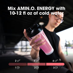 Optimum Nutrition bote abierto con polvo preparado para servir rápidamente