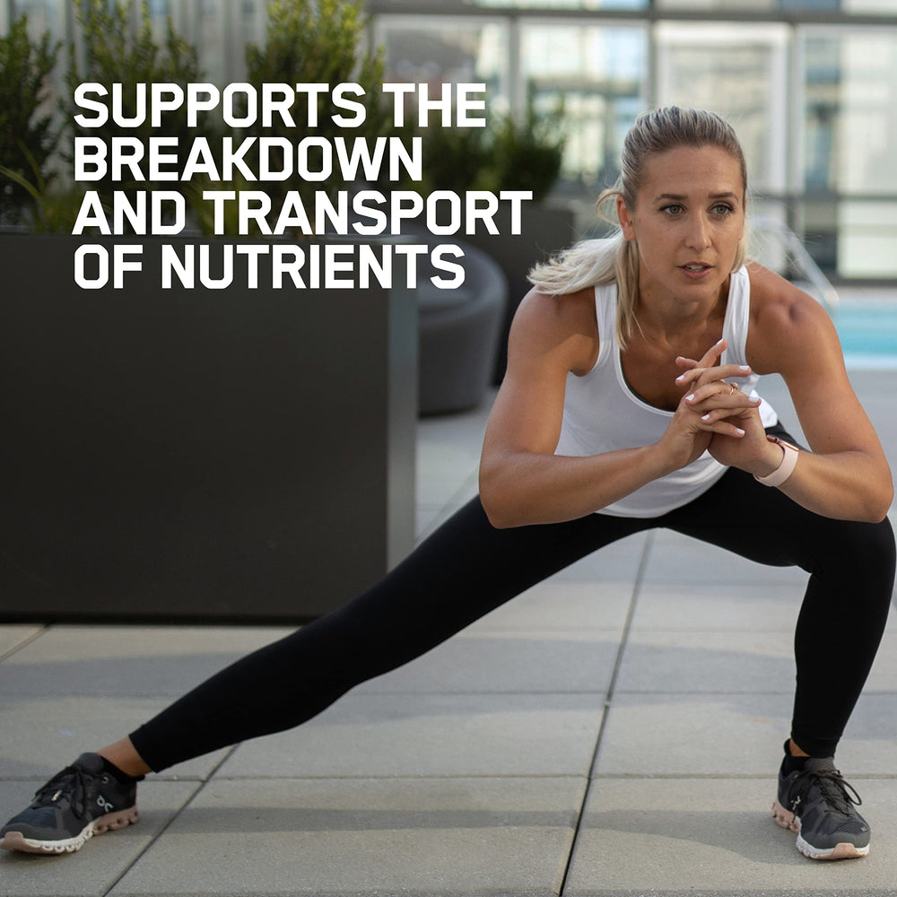Optimum Nutrition botella abierta con tabletas listas para consumo