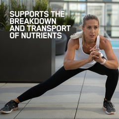 Optimum Nutrition botella abierta con tabletas listas para consumo