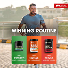 Optimum Nutrition botella con agua y color tangerine para sabor frutal refrescante