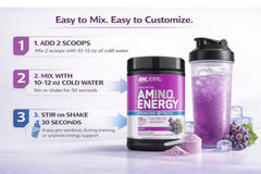 Optimum Nutrition bebida preparada con hielo para rehidratación y sabor