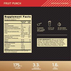 Optimum Nutrition tapa y medidor para dosificar fácilmente antes del entrenamiento
