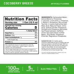Optimum Nutrition lata abierta con gas ilustrando efervescencia revitalizante