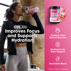 Optimum Nutrition comparación de tamaño del envase de 30 servicios visible