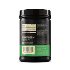 Optimum Nutrition envase en mano para comparar tamaño y cantidad de 1.000 g