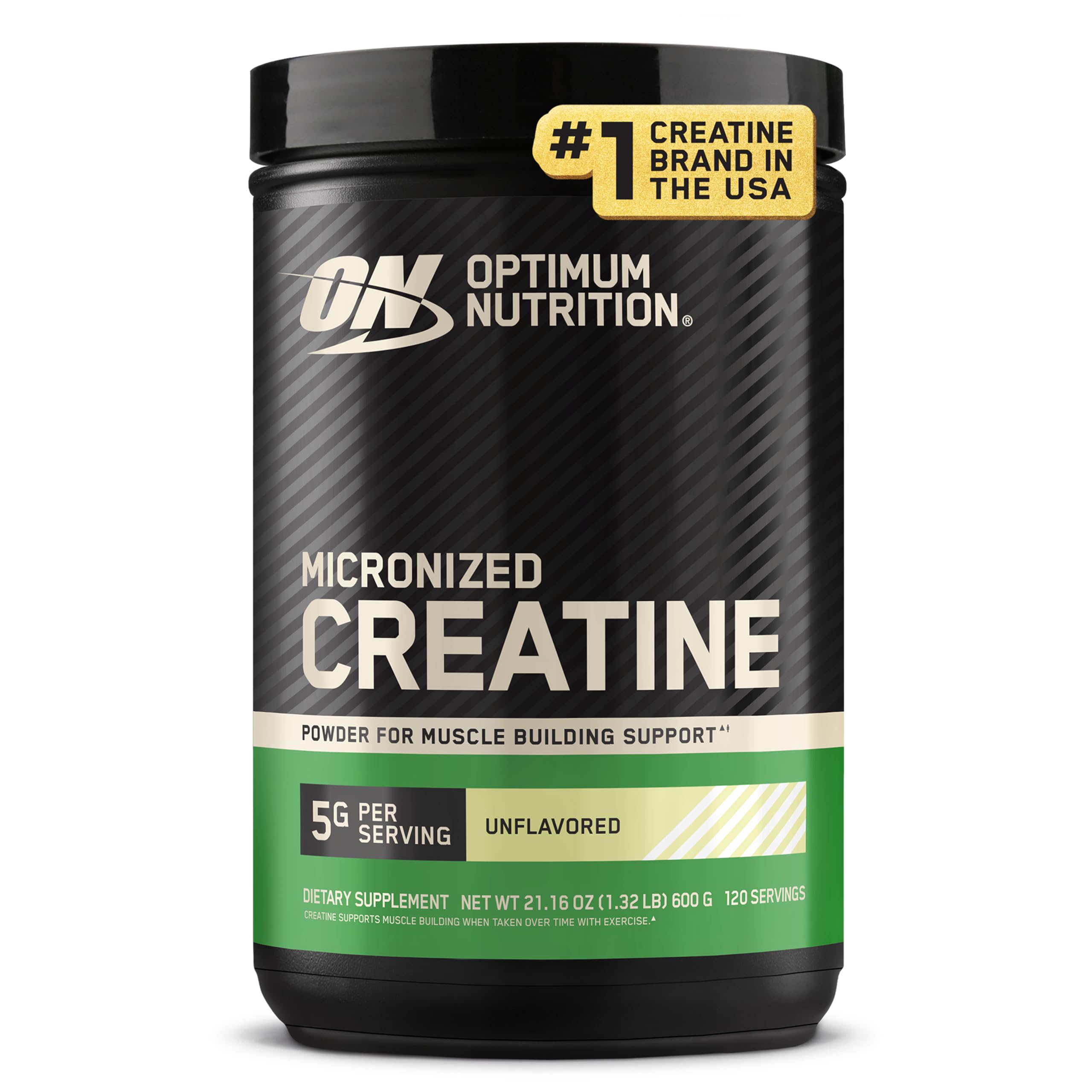 Optimum Nutrition envase frontal mostrando producto y pureza para confianza
