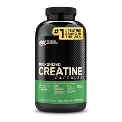 Optimum Nutrition envase frontal mostrando cápsulas y beneficios de fuerza