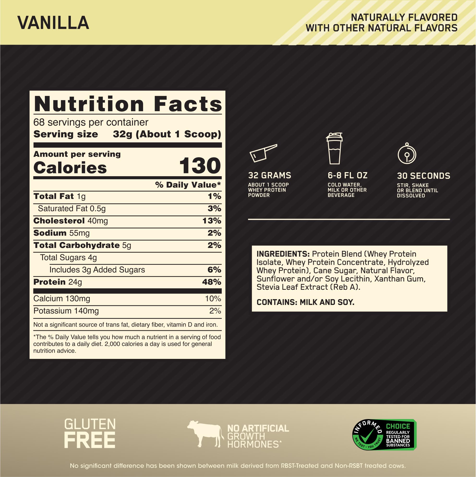 Optimum Nutrition cuchara medidora con polvo para control de porción