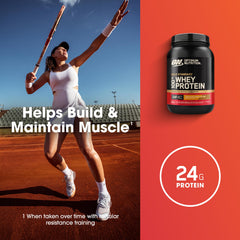 Optimum Nutrition cucharada de polvo destacando fácil dosificación y sabor