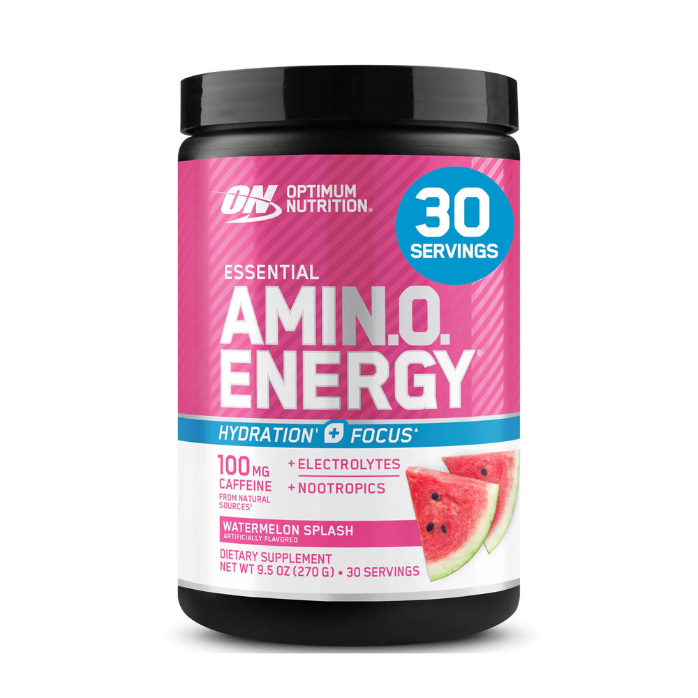 Optimum Nutrition envase frontal mostrando sabor sandía y beneficios
