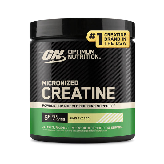 Optimum Nutrition envase frontal que muestra el producto y su beneficio de pureza