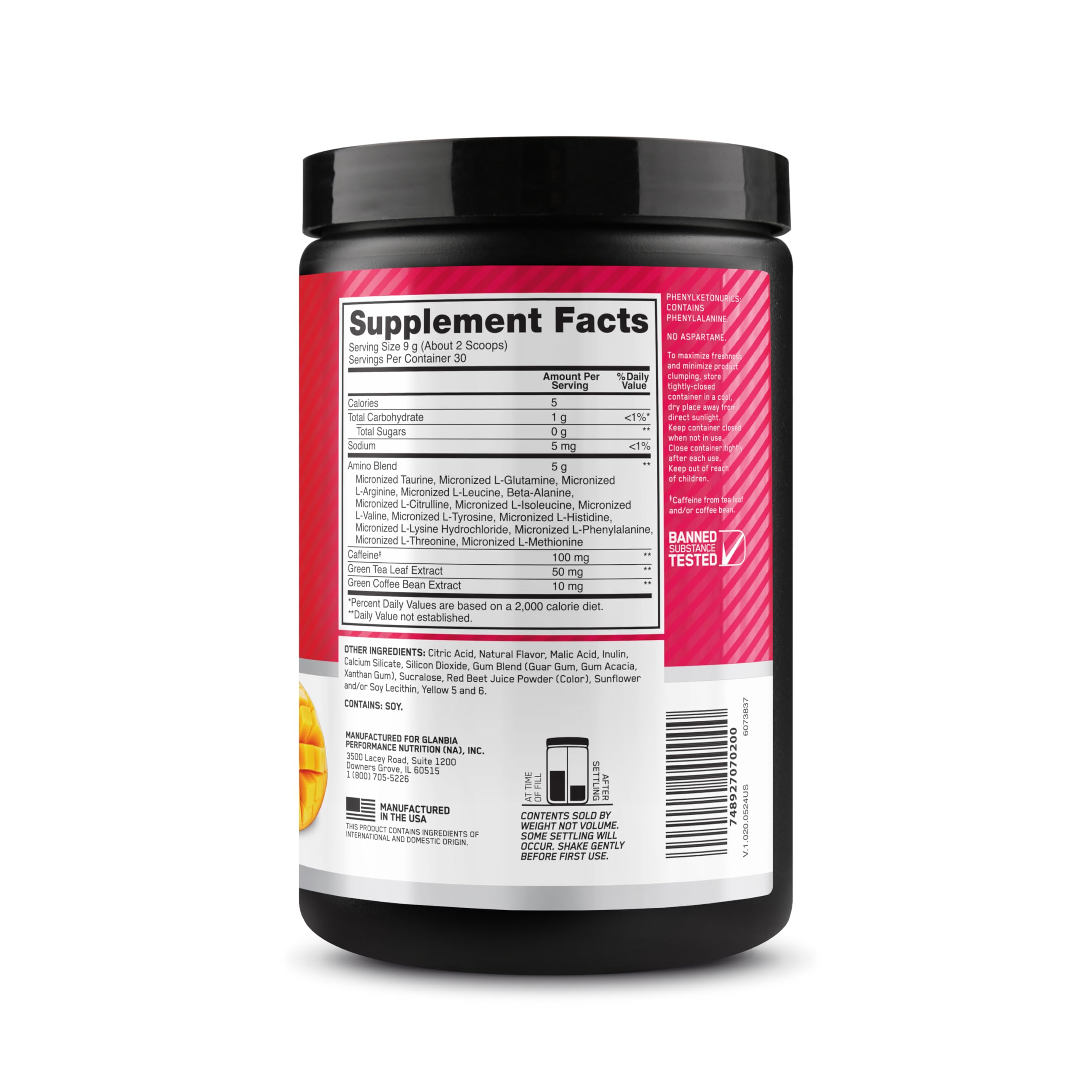 Optimum Nutrition envase en ambiente exterior para estilo de vida activo