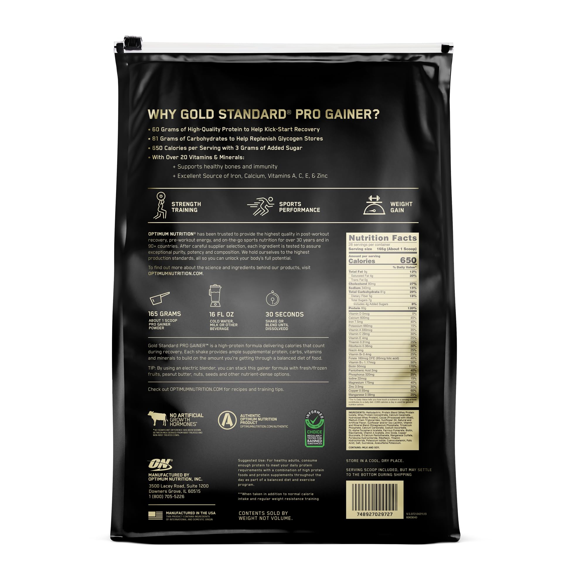 Optimum Nutrition en ambiente de gimnasio con atleta, apoya consumo tras entrenamiento