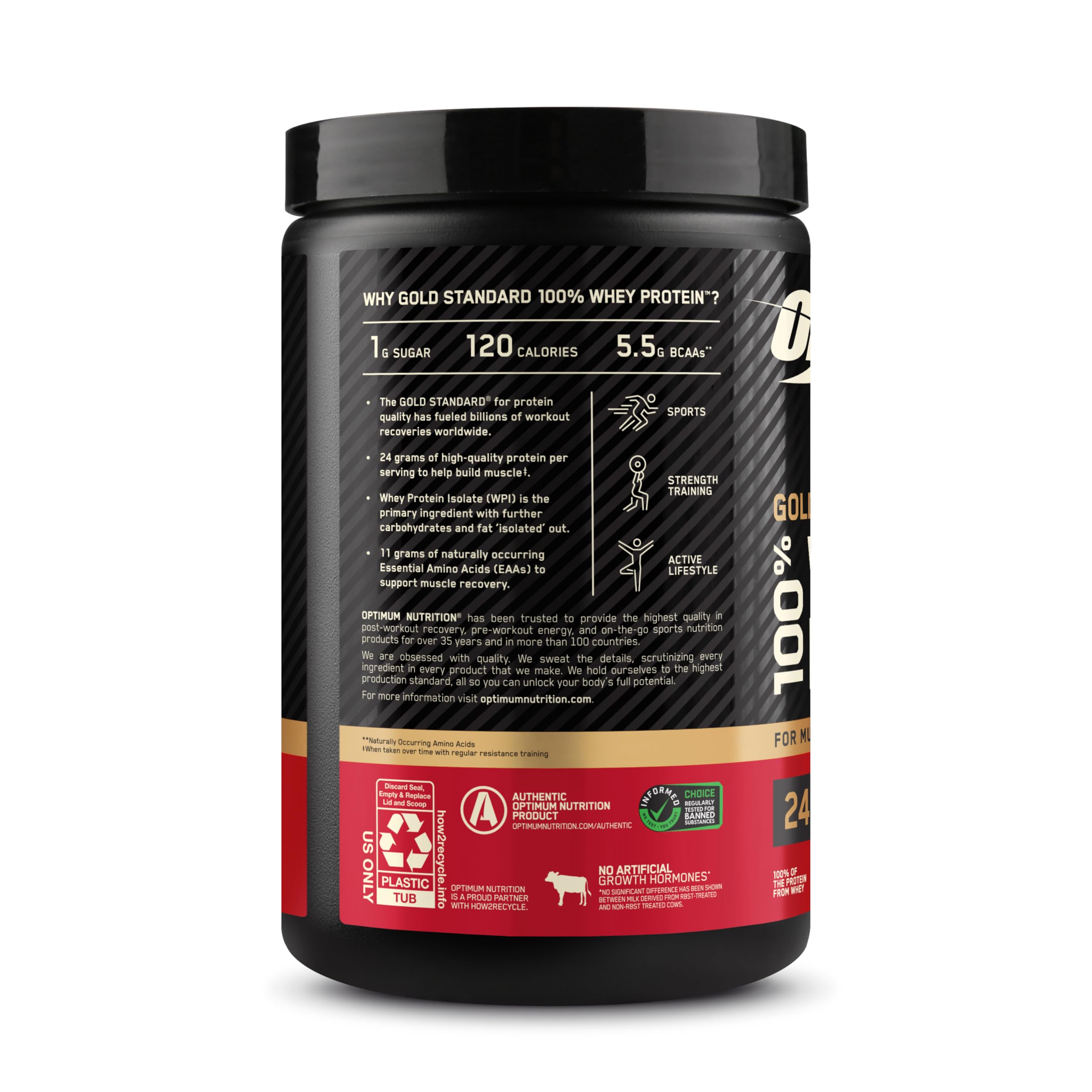 Optimum Nutrition en entorno de gimnasio inspirando uso post-entrenamiento